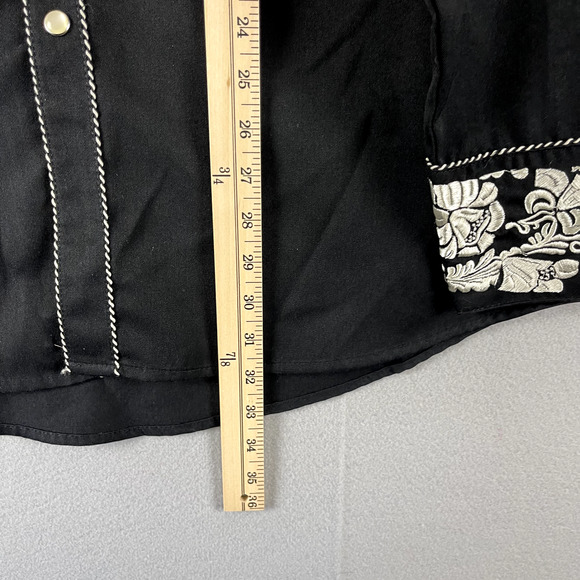 Lansky Bros Western Shirt Men XL Embroidered Floral Pearl Snap Rockabilly Cowboy - Picture 8 of 16